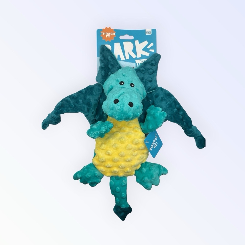BarkBox Dingbert The Dragon Squeaky Crinkly Soft Plush Dog Toy Large NEW  16"